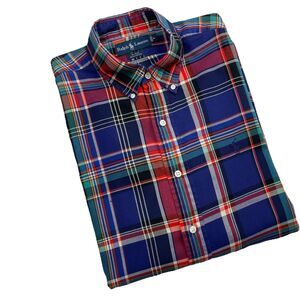 Ralph Lauren Mens Blake Long Sleeve Button DownPlaid Shirt- L